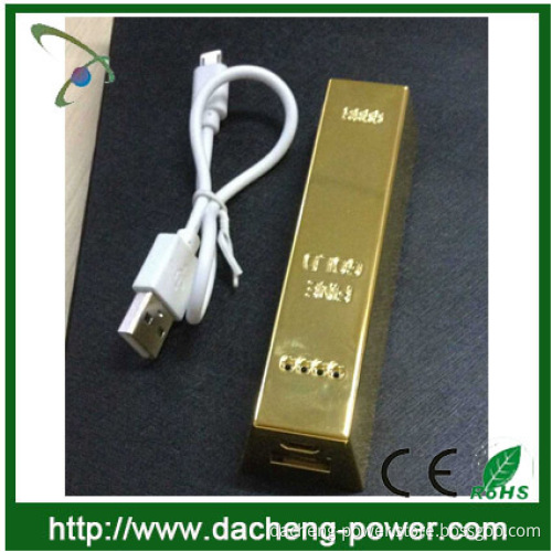Best selling Gold Bar Bullion design power bank 2600mah power bank charger for gift market